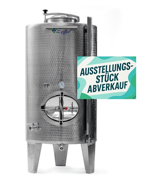 Lagertank rostfrei ZO 1100 lt mit Füße, Mannloch und Domdeckel